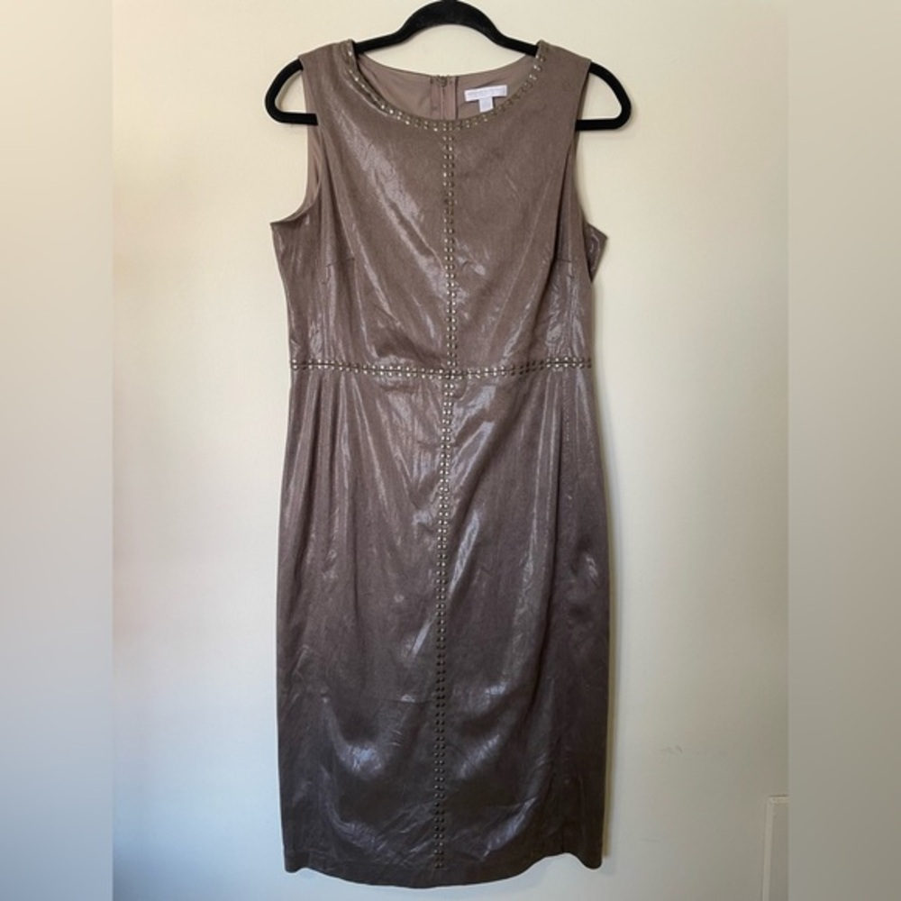 New‎ York & Company Gold Stud Faux Suede Dress - 8